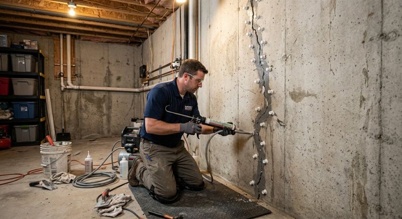 Basement Crack Repair in Andover, MA