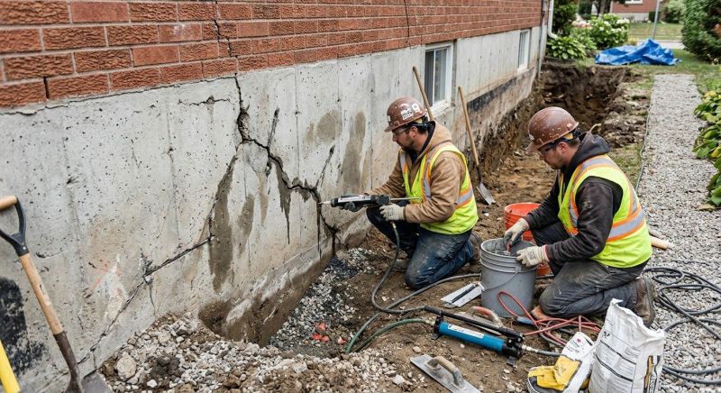 Cracked Foundation Repair in Georgetown, MA