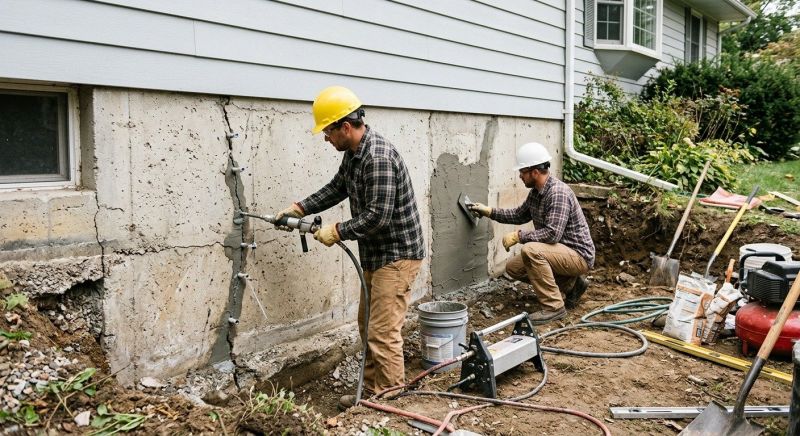 Cracked Foundation Repair in Harvard, MA