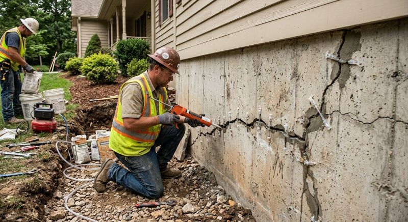 Cracked Foundation Repair in Haverhill, MA