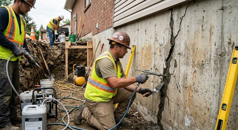 Cracked Foundation Repair in Malden, MA