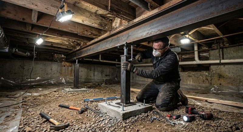 Crawlspace Structural Repair in Andover, MA