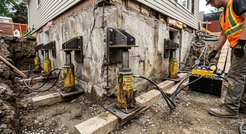 Foundation Jacking in Dracut, MA