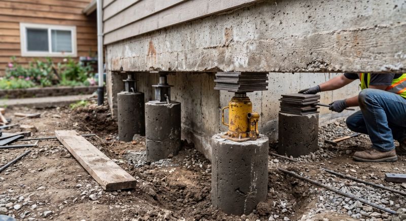 Foundation Pier Leveling in Andover, MA