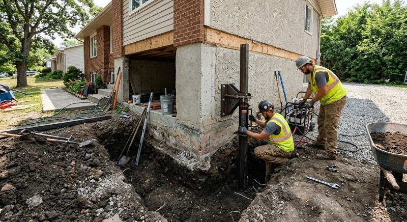 Foundation Pier Repair in Andover, MA