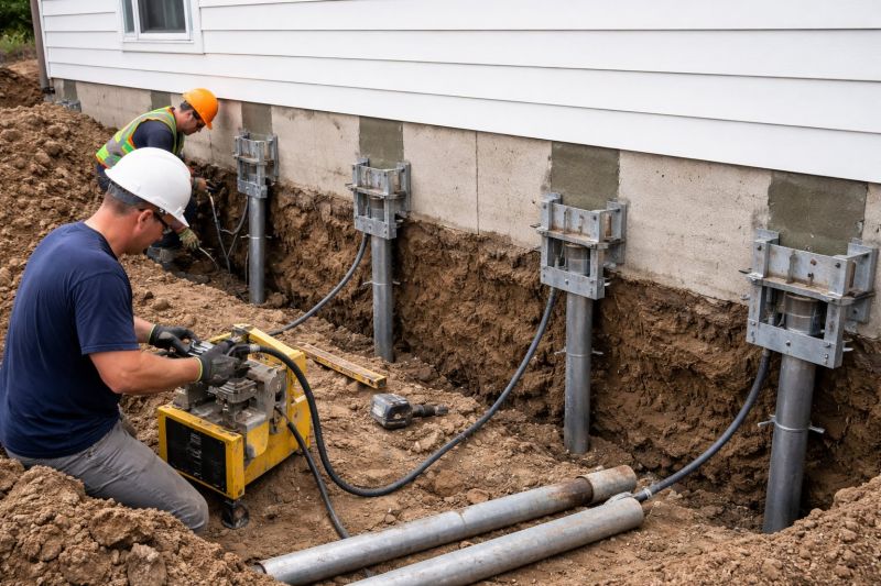 Helical Piers Installation in Andover, MA