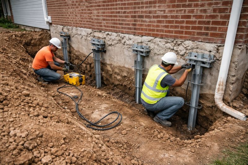 Helical Piers Installation in Andover, MA