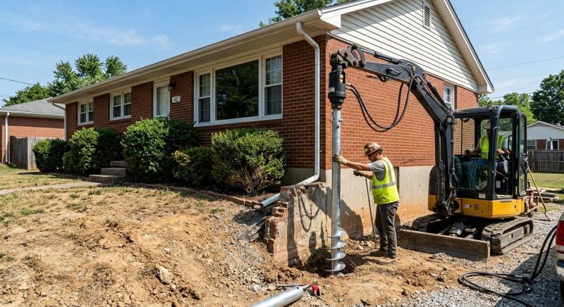 Helical Pile Installation in Andover, MA