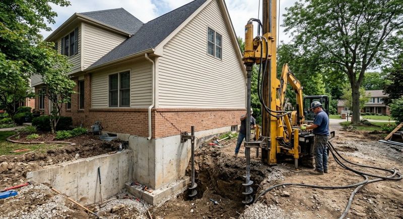 Helical Pile Installation in Andover, MA