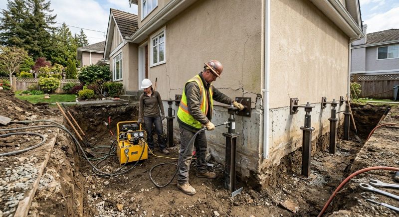Sinking Foundation Repair in Chestnut Hill, MA