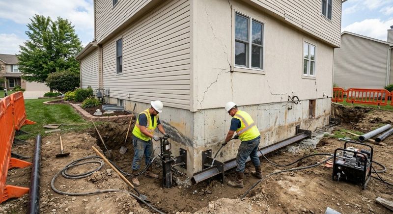 Sinking Foundation Repair in Concord, MA