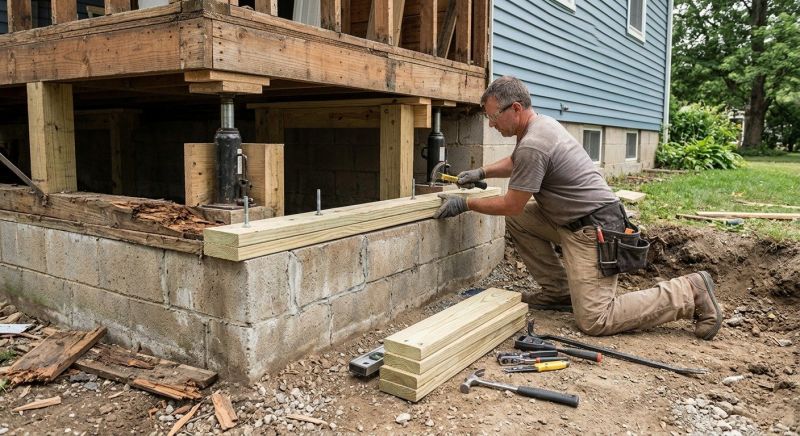 Sinking Foundation Repair in Danvers, MA