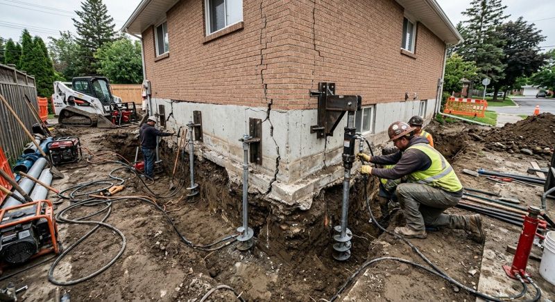 Sinking Foundation Repair in Londonderry, NH